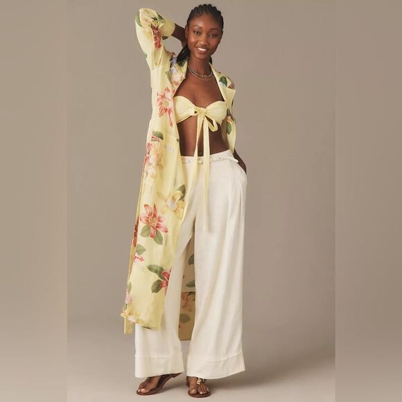 Anthropologie Maeve Sheer Printed Trench Coat NWT - Picture 4 of 14